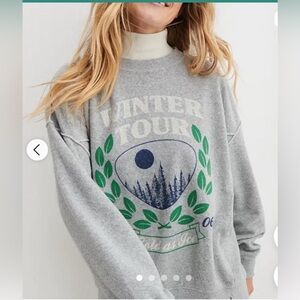 Aerie The Chill Cozy Crewneck Sweatshirt Oversized  , size Small